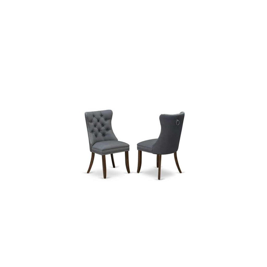 9 Piece Modern Dining Table Set with 8 Gray PU Leather Chairs Y430