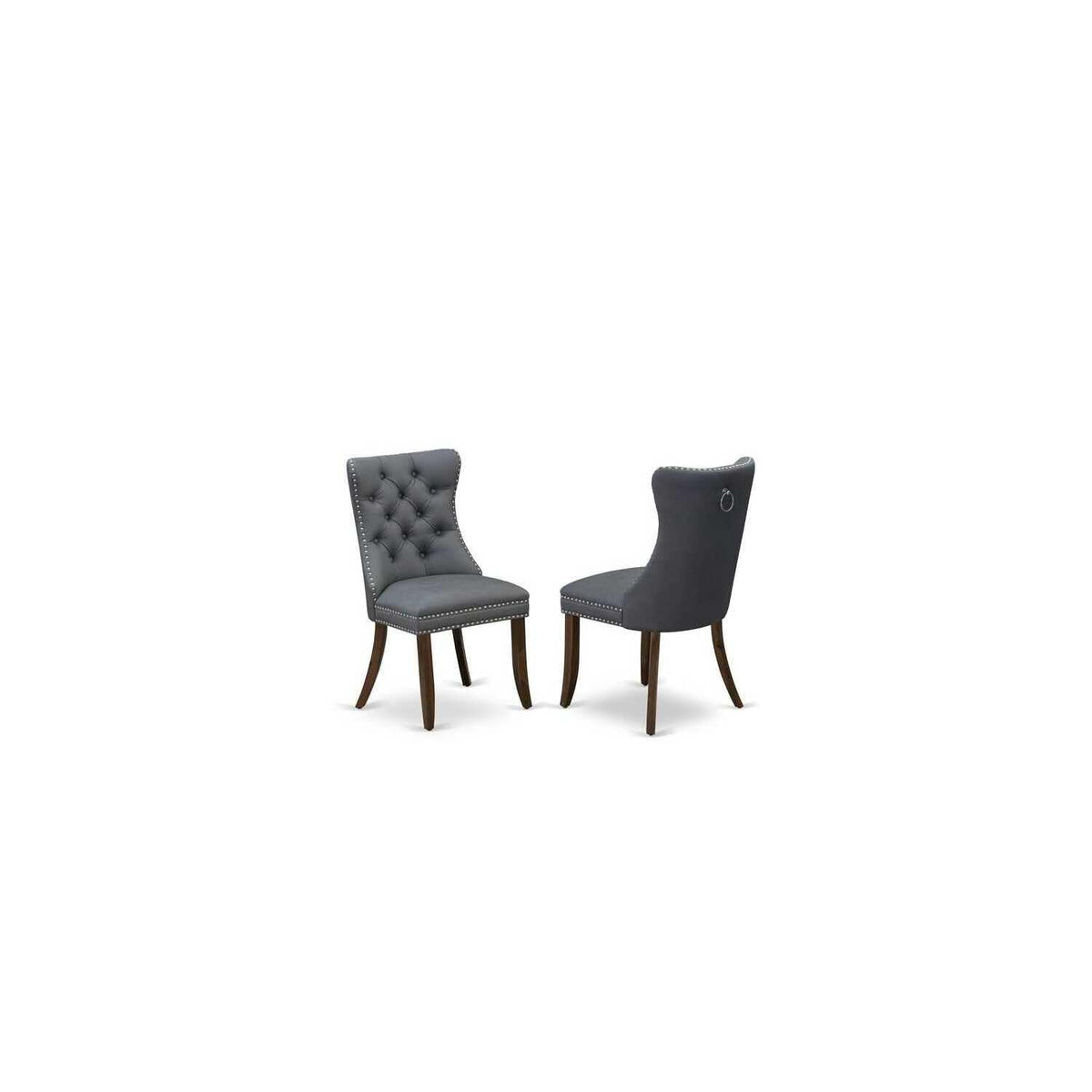 9 Piece Modern Dining Table Set with 8 Gray PU Leather Chairs Y430