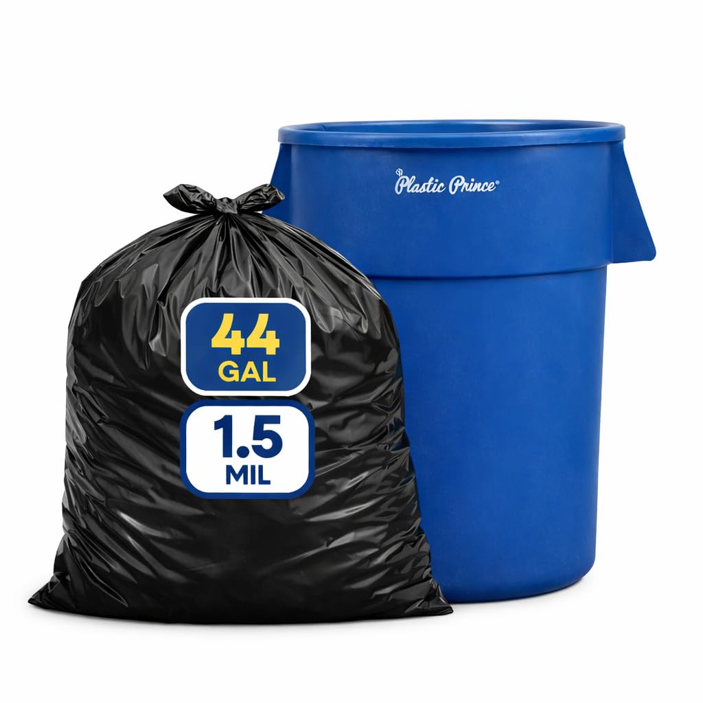 Black 40-45 Gallon Heavy Duty 1.5 Mil Trash Bags Pack of 100 H3503
