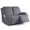 2 Piece Polyester Stretch Recliner Loveseat Slipcover B90502