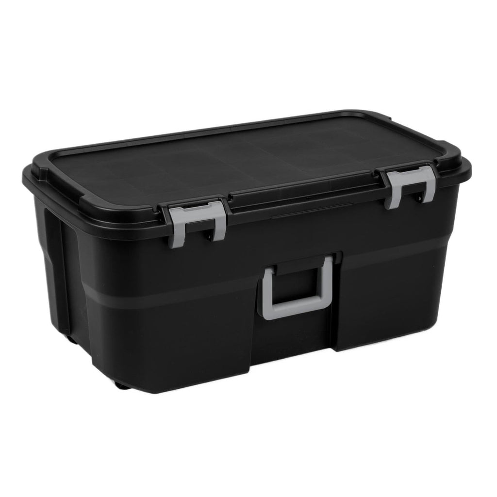 22 Gallon Black Wheeled Plastic Storage Trunk S588487