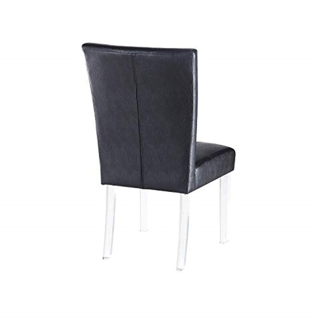 Black Faux Leather Side Chair Set of 2 W844738
