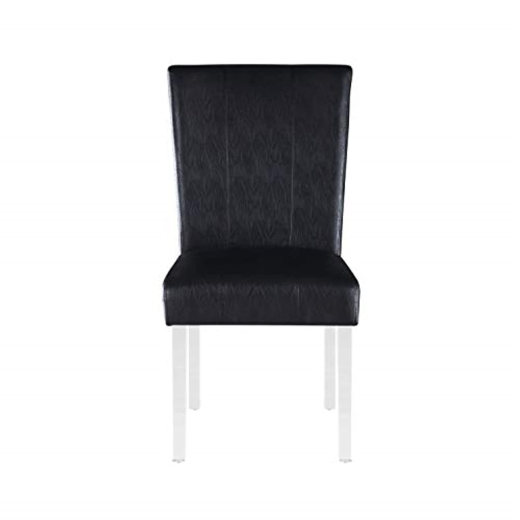 Black Faux Leather Side Chair Set of 2 W844738