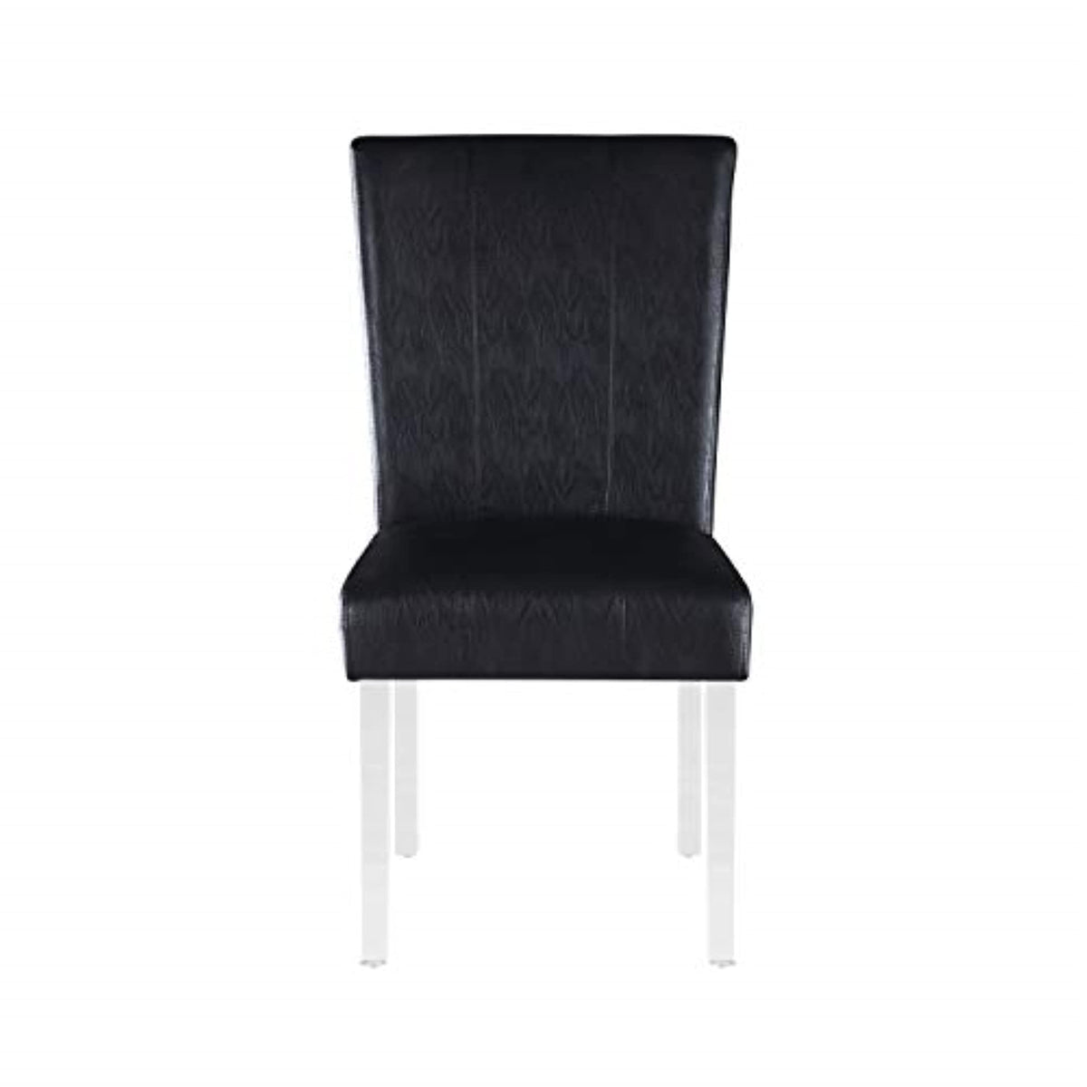 Black Faux Leather Side Chair Set of 2 W844738