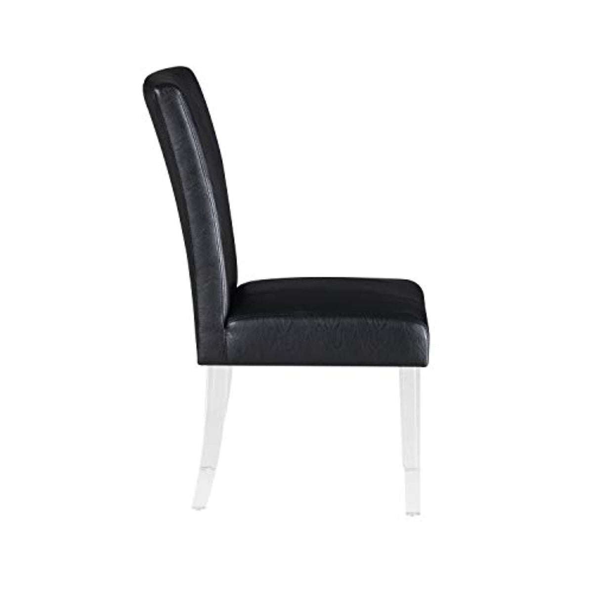 Black Faux Leather Side Chair Set of 2 W844738