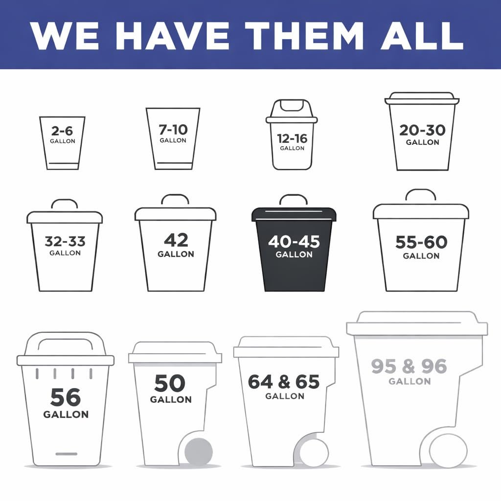Black 40-45 Gallon Heavy Duty 1.5 Mil Trash Bags Pack of 100 H3503