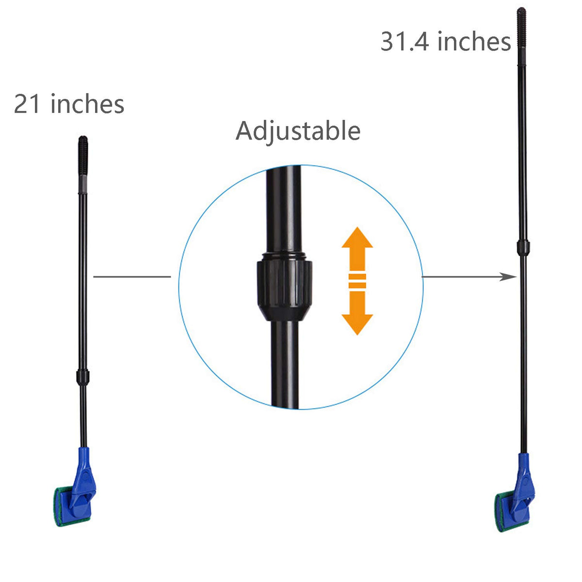 5 In 1 Aquarium Cleaning Tools Kit with Adjustable Length Rod P970485