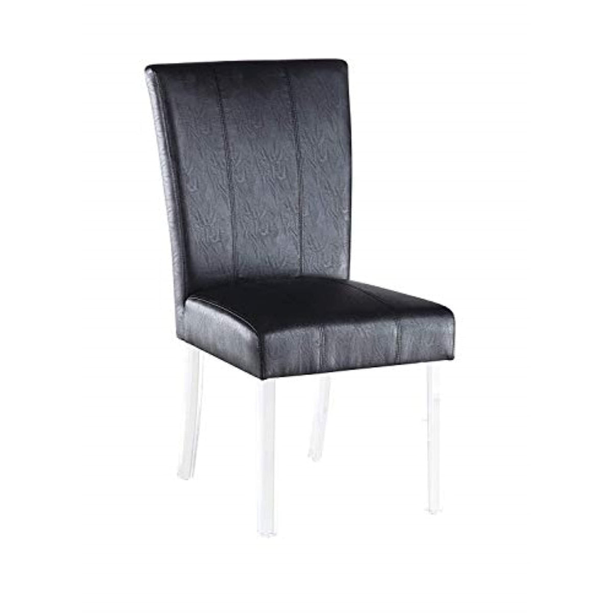 Black Faux Leather Side Chair Set of 2 W844738