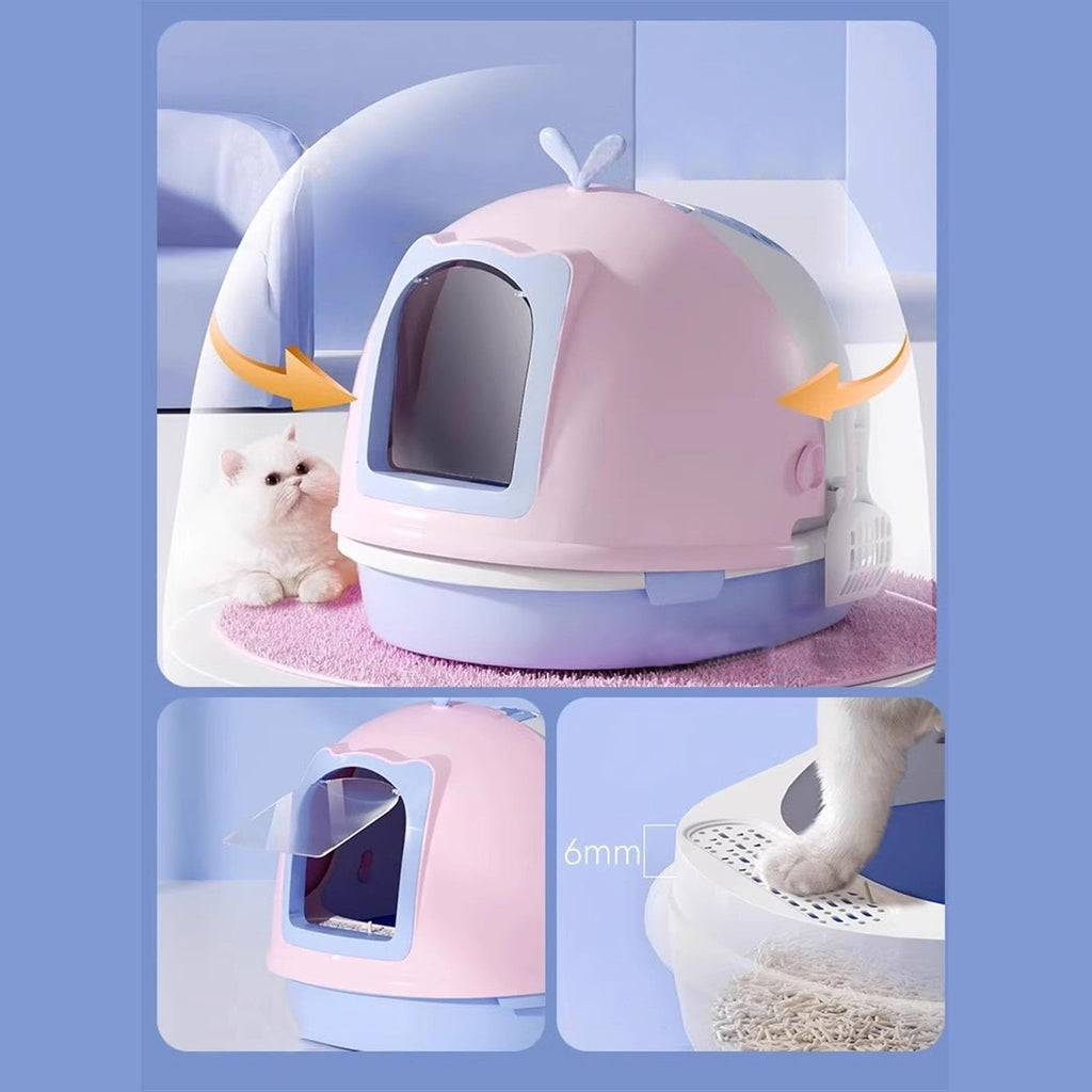 Covered Top Entry Cat Litter Box with Scoop R767