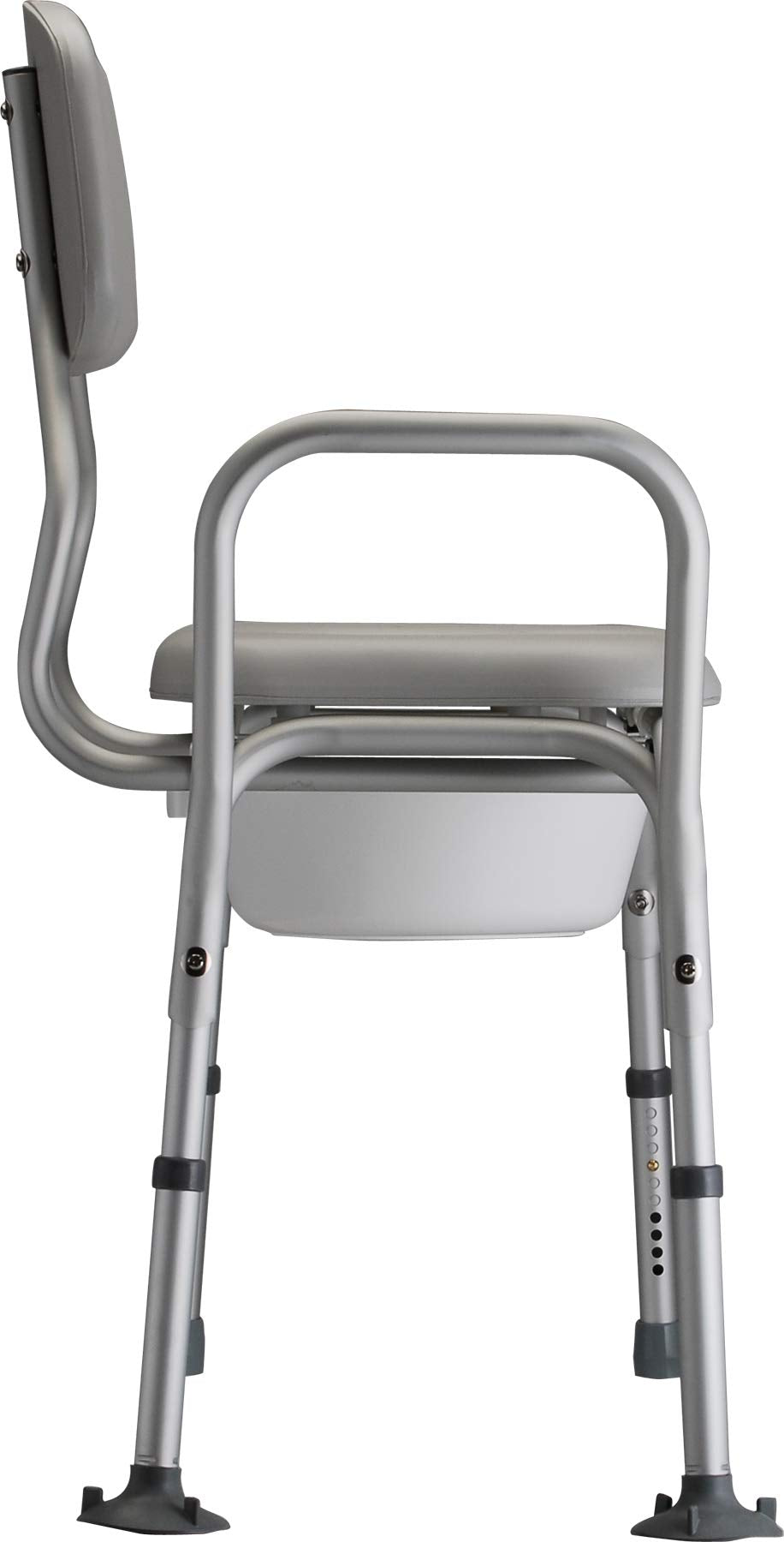 Padded Transfer Bench with Commode, Adjustable Aluminum F1421