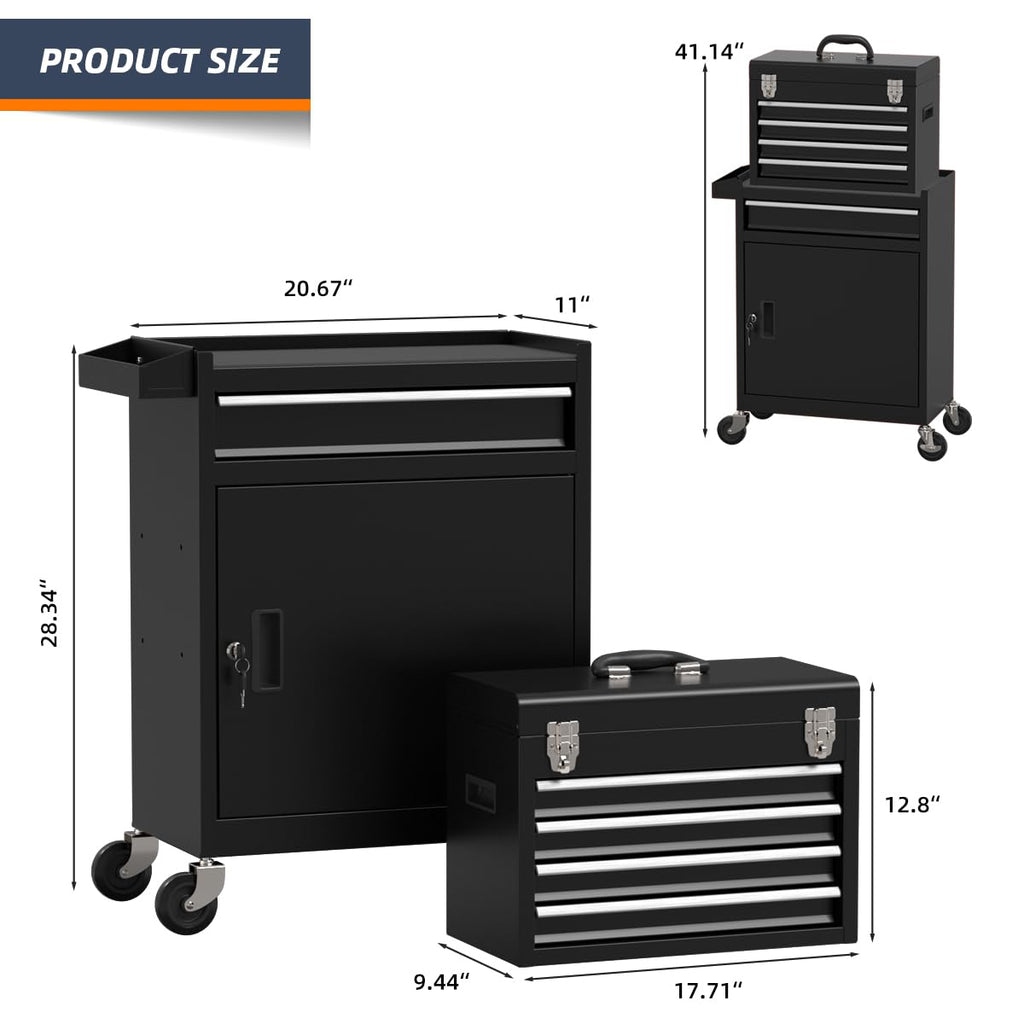 5 Drawer Rolling Tool Chest with Wheels and Lock Q226277