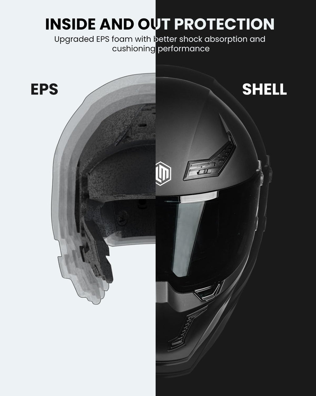 Full Face Dual Visor Motorcycle Helmet with Pinlock Matte Black M C590