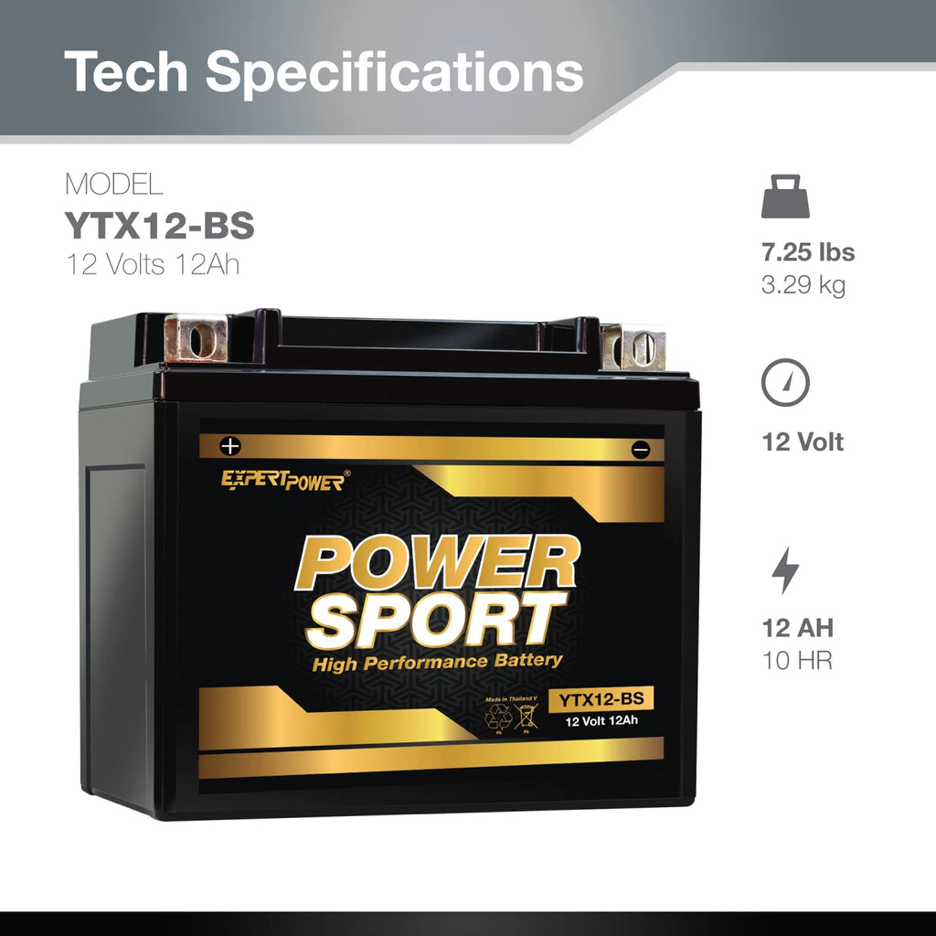 12V 12Ah 195 CCA Sealed AGM Motorcycle Battery S87104