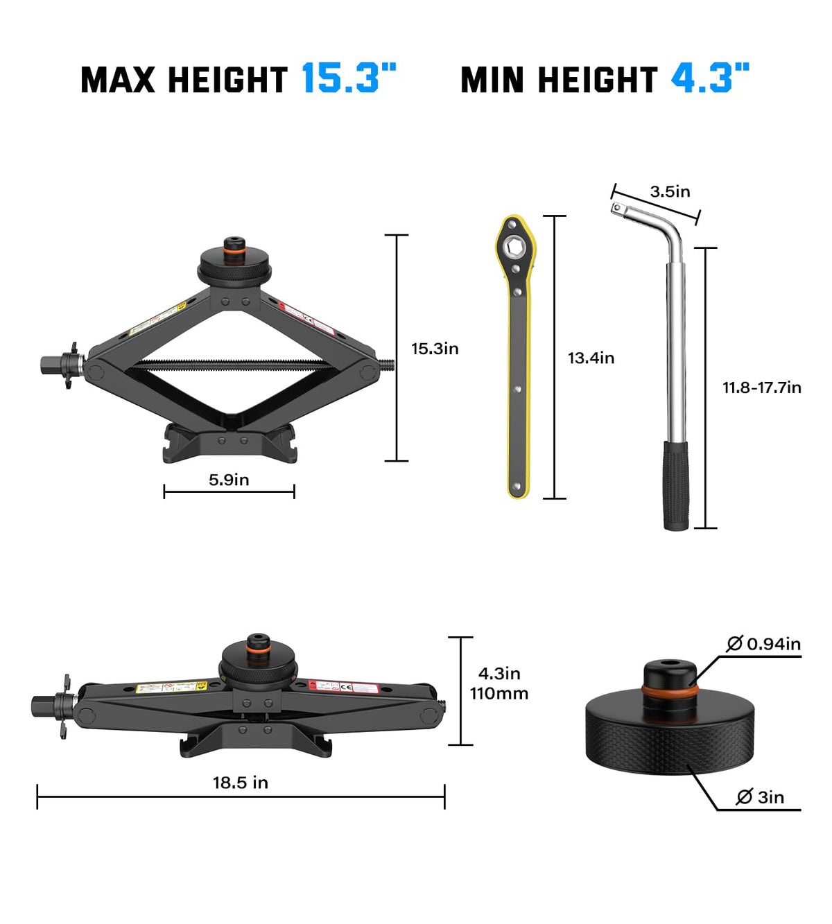 2.5 Ton Scissor Jack Kit P9151