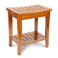 16" Teak Shower Bench with Shelf V47592