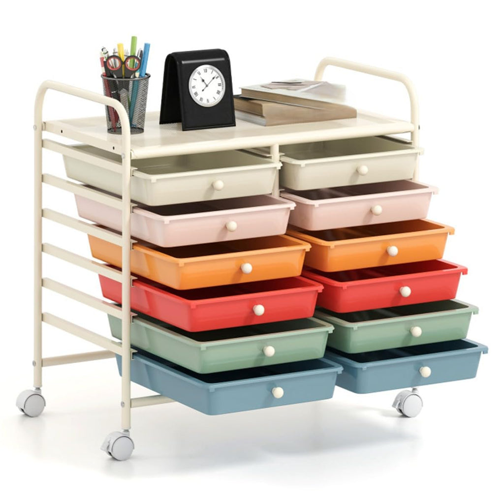12 Drawer Rolling Storage Cart with Wheels X357438