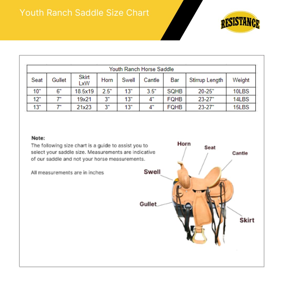 Genuine Leather Western Youth Saddle H958869