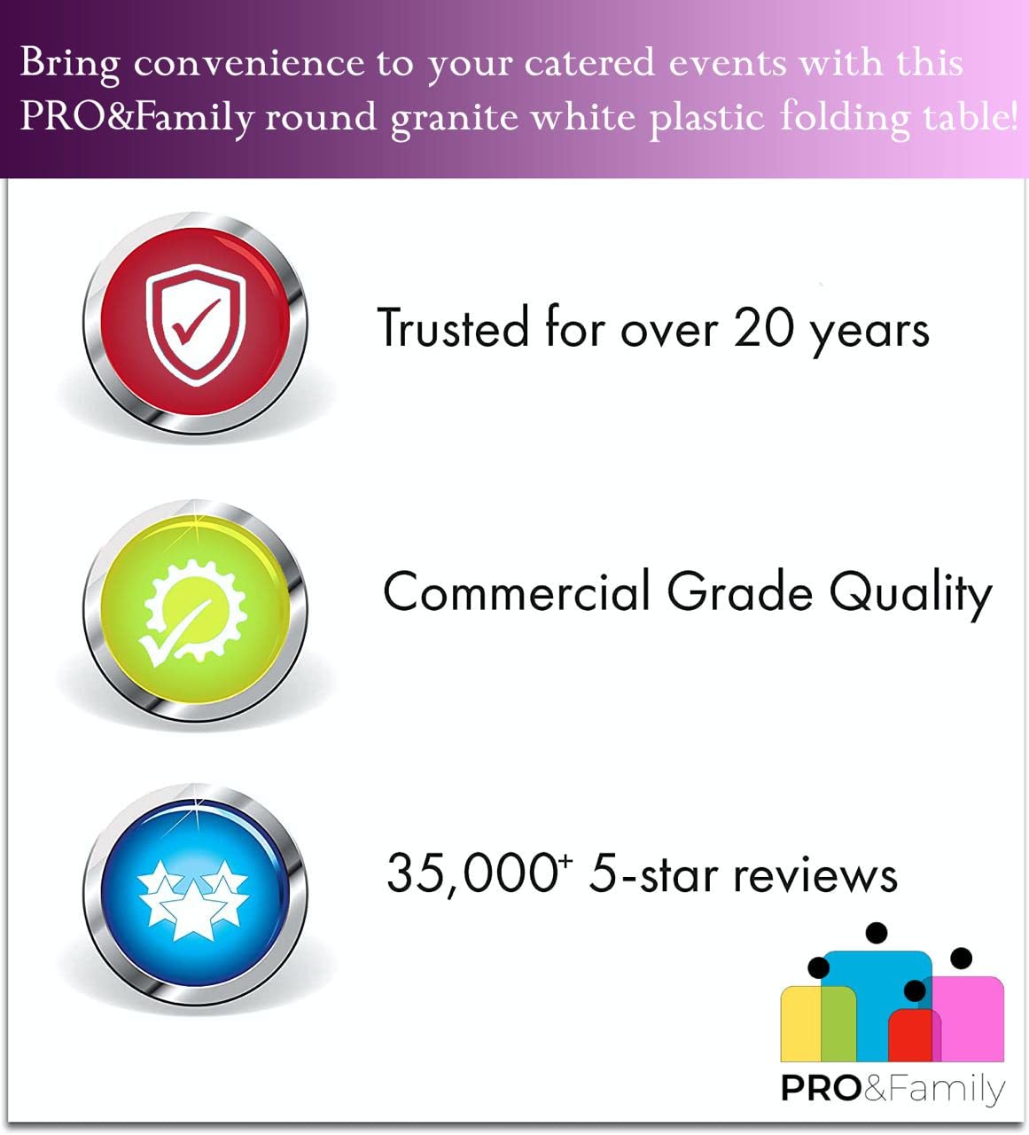 White 6 Ft Round Plastic Folding Table Q594