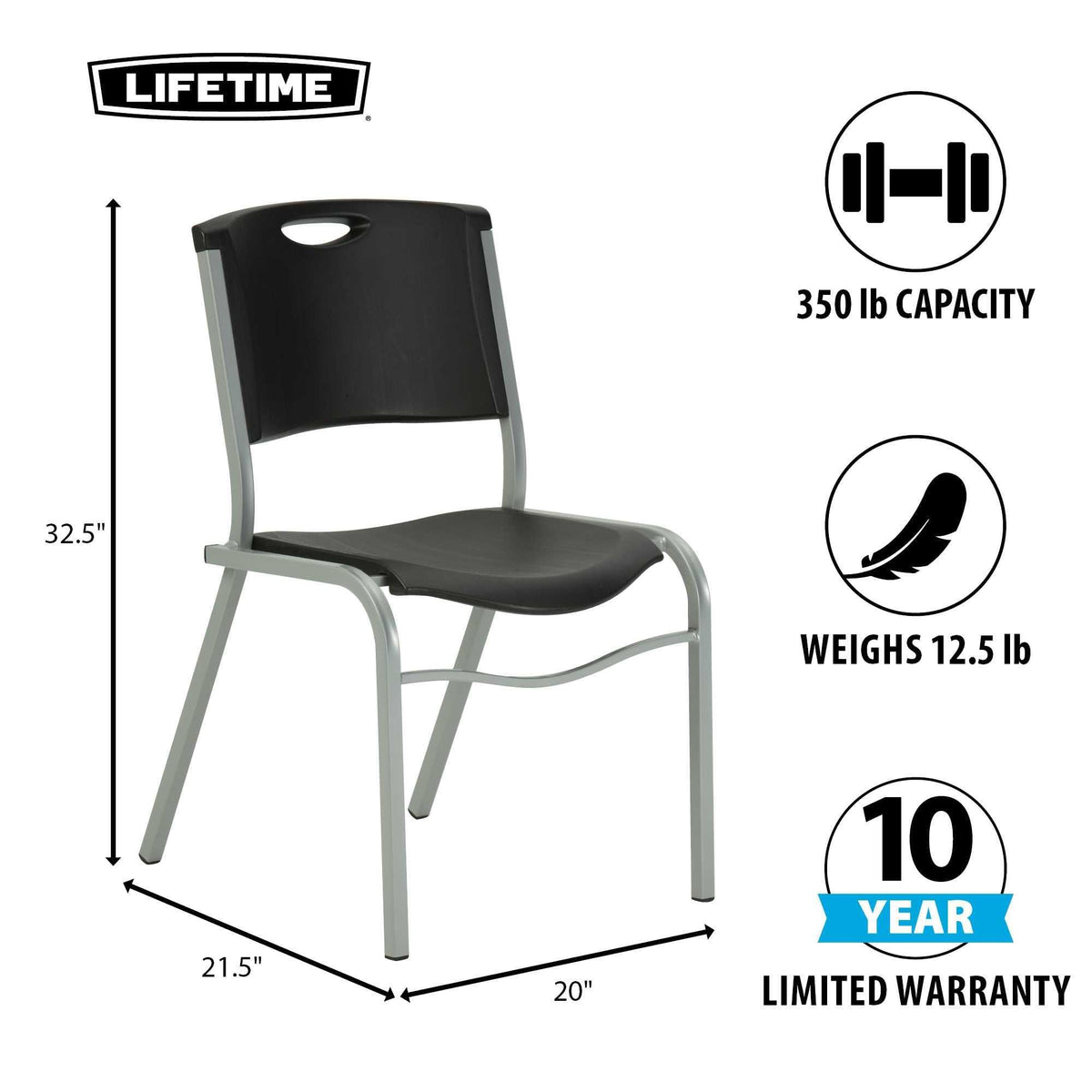 Black Stacking Chair 4 Pack Y911