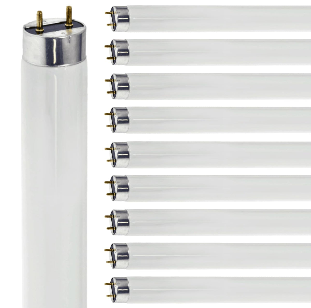 24 Inch T8 Fluorescent Tube Light Bulb 17W 5000K 1230 Lumen G13 Bi-Pin Base Pack of 10 I193