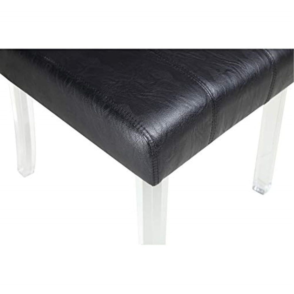 Black Faux Leather Side Chair Set of 2 W844738