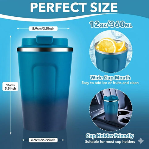 12 oz Insulated Stainless Steel Travel Coffee Mug 2 Pack L81766