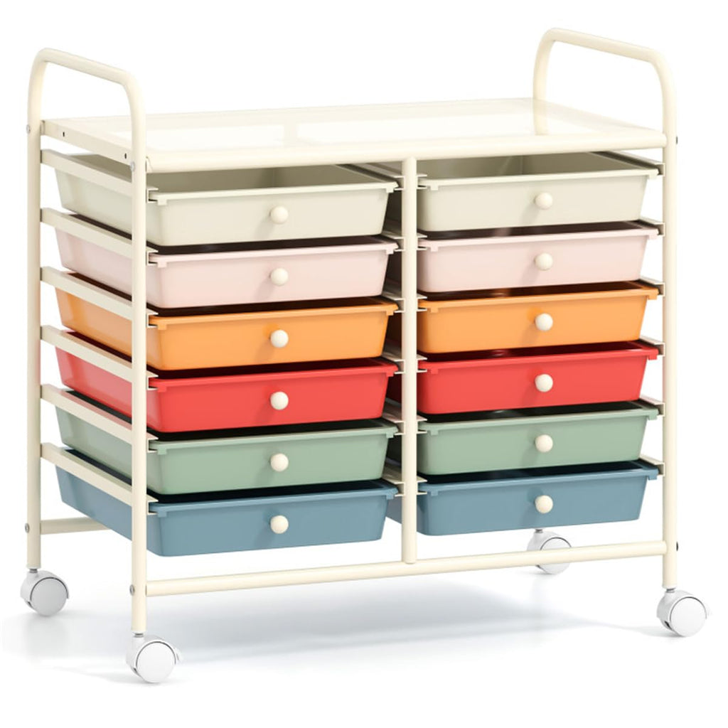 12 Drawer Rolling Storage Cart with Wheels X357438