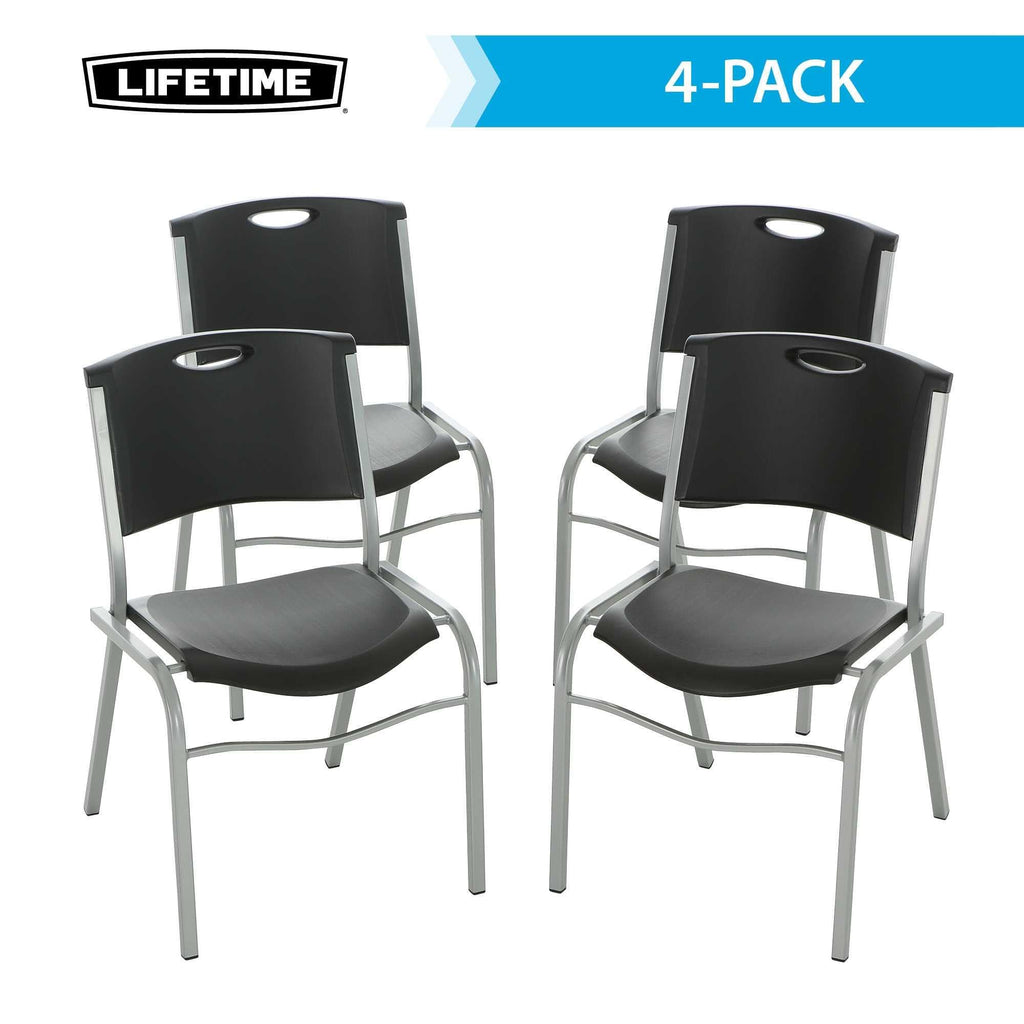 Black Stacking Chair 4 Pack Y911