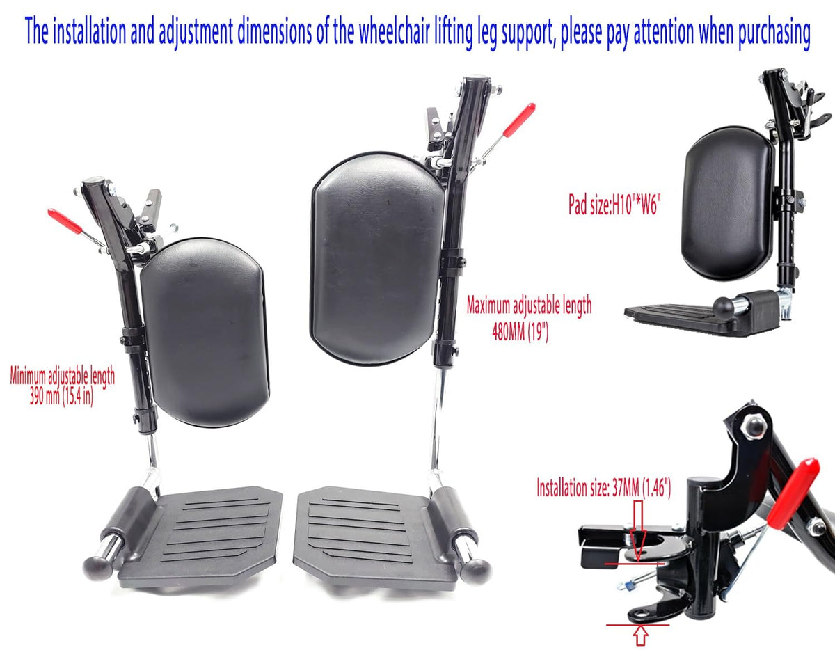 Wheelchair Elevating Legrests with Padded Calf Pads and Composite Footplates P959951