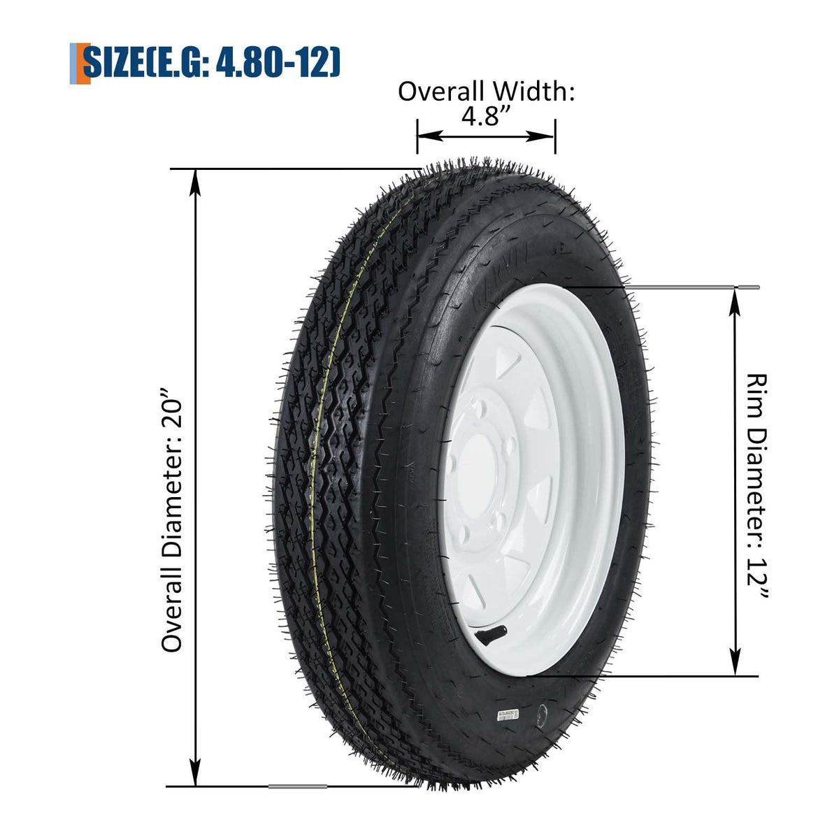 12 Trailer Tire and Wheel Assembly 5 Lug Set of 2 H709
