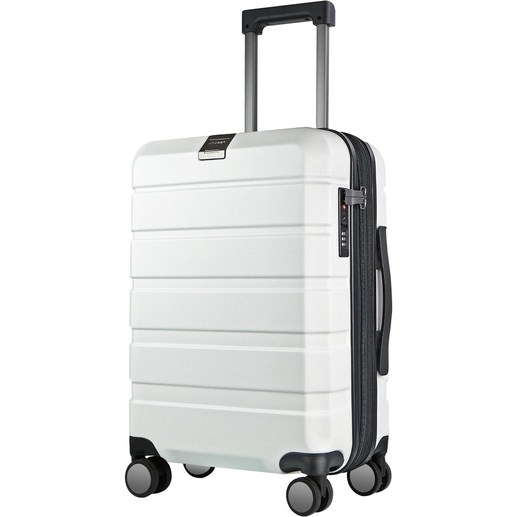 Hardside Expandable Carry On Luggage with Spinner Wheels, TSA Lock, USB Port, 20-Inch, White D375