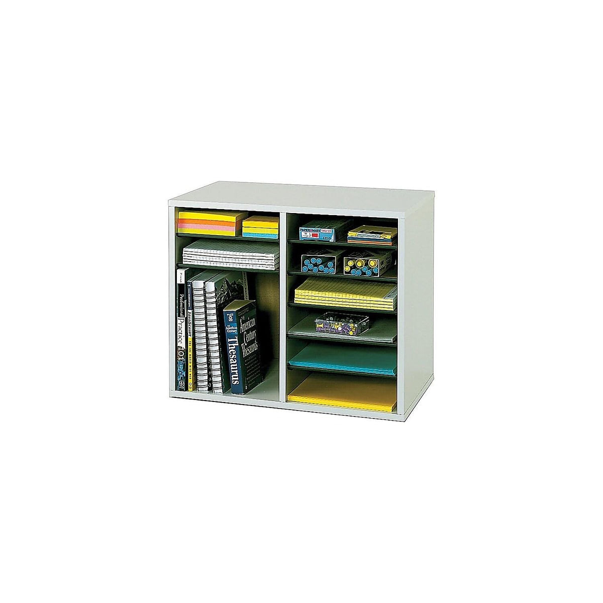 12 Compartment Wood Literature Organizer O737