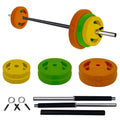 Adjustable Barbell Set, 40LB, Black, PU, Padded Grip E4710