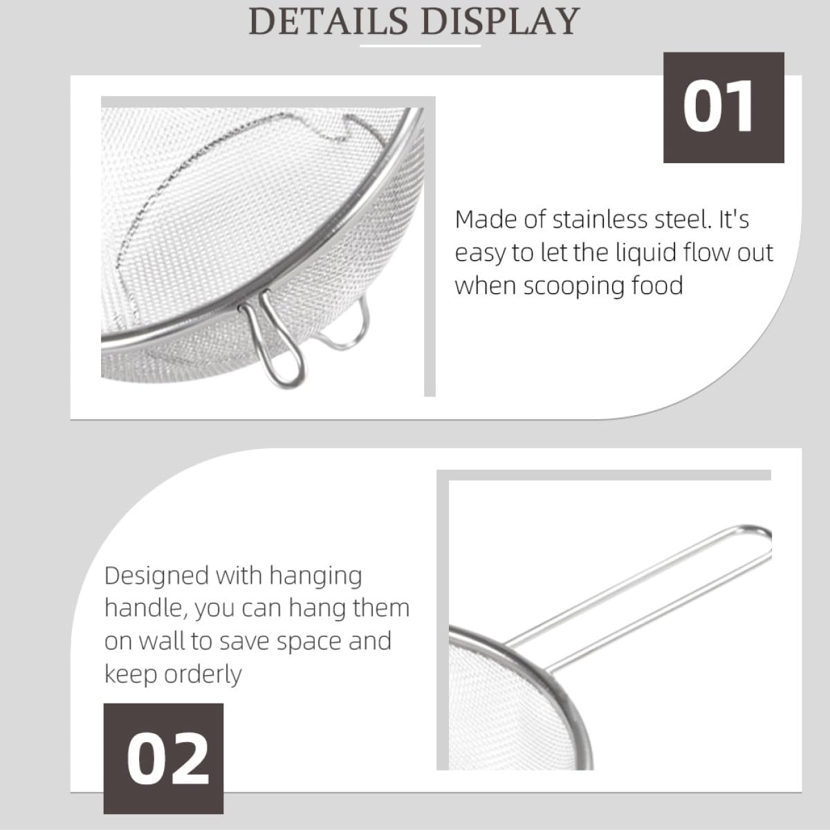 Stainless Steel Fine Mesh Skimmer Spoon V245