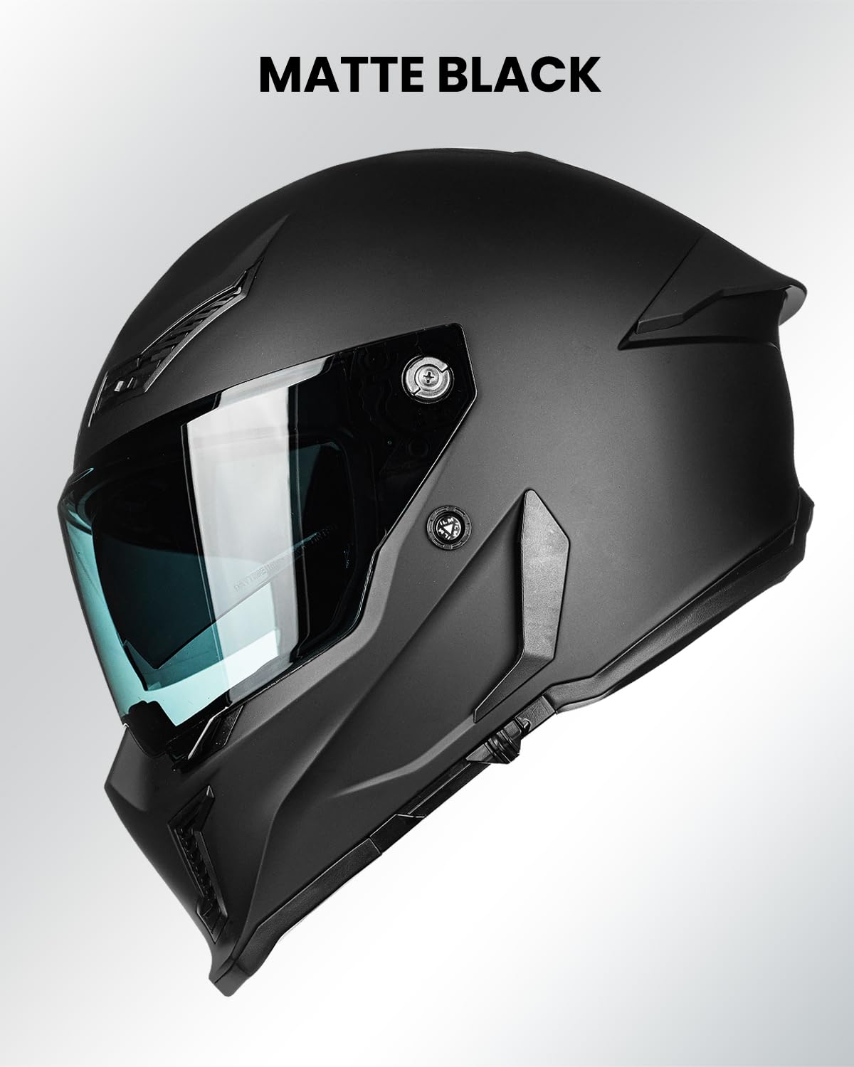 Full Face Dual Visor Motorcycle Helmet with Pinlock Matte Black M C590