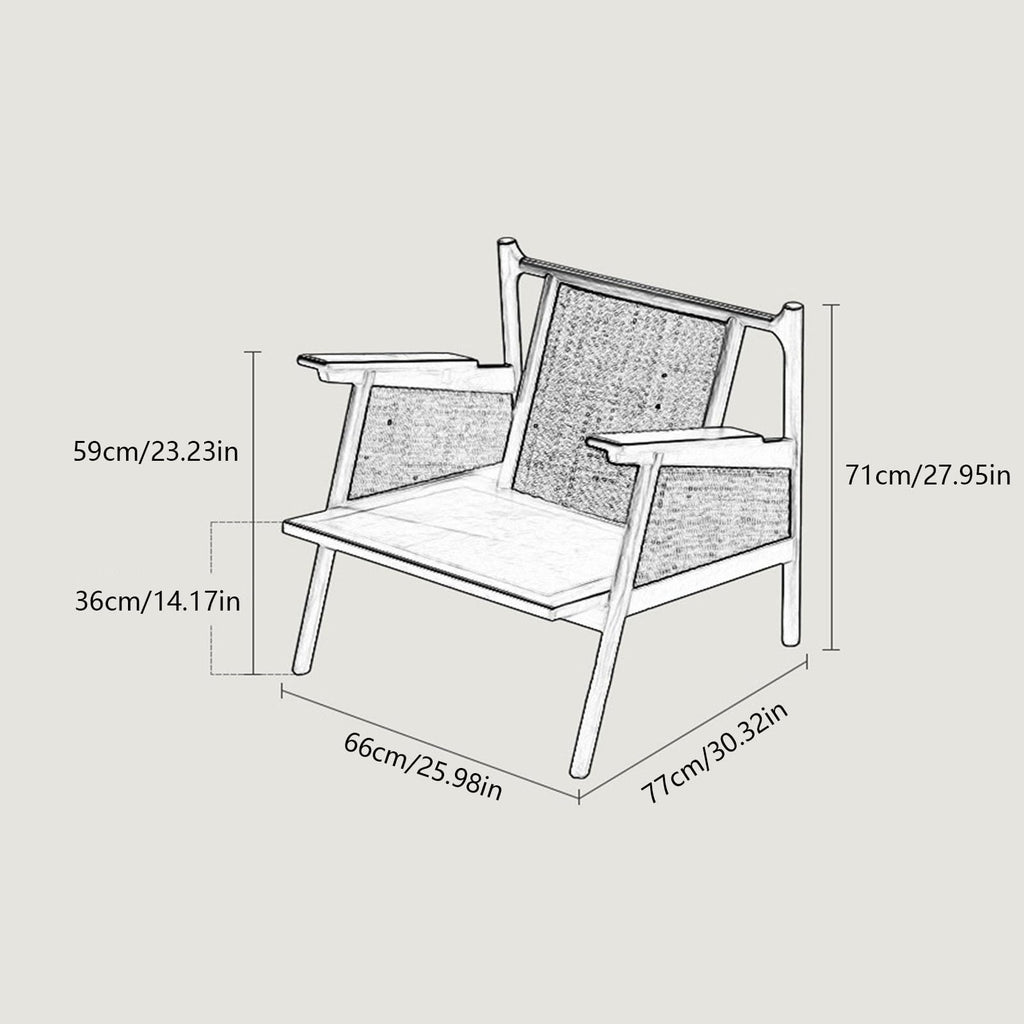 Rattan Wood Wicker Sofa Chair K550