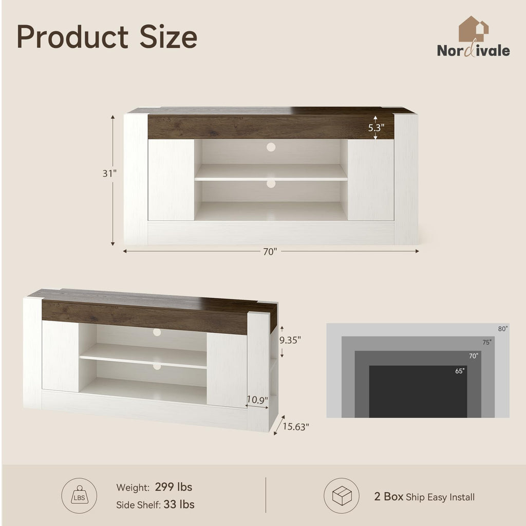 White TV Stand with Storage P162287