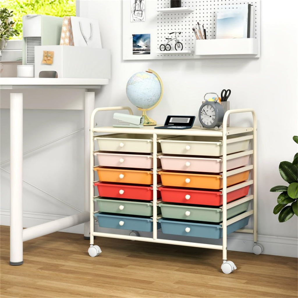 12 Drawer Rolling Storage Cart with Wheels X357438