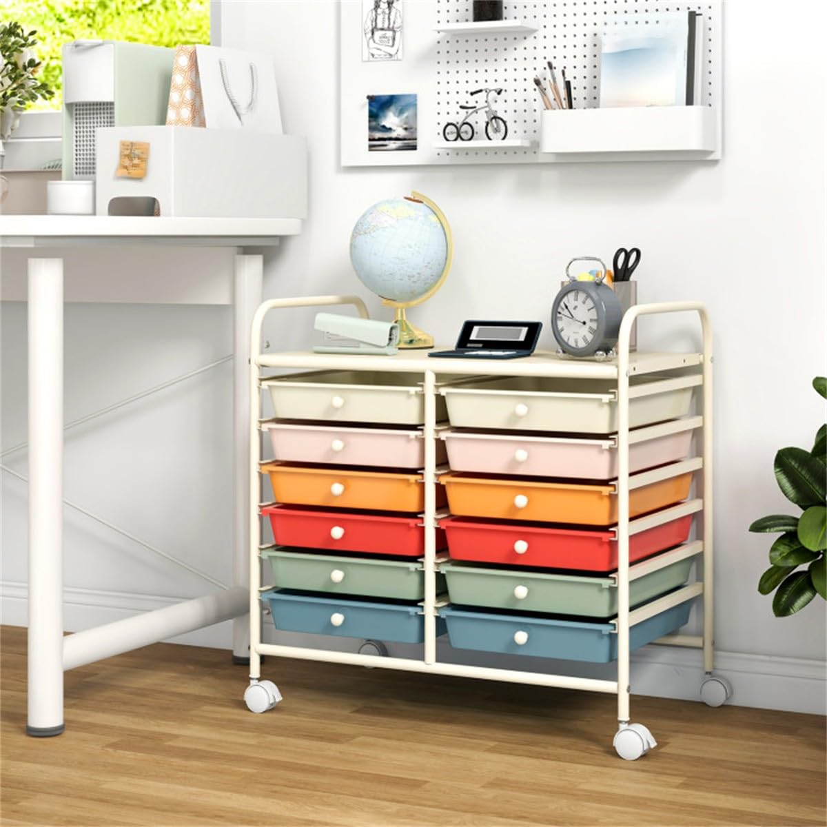 12 Drawer Rolling Storage Cart with Wheels X357438