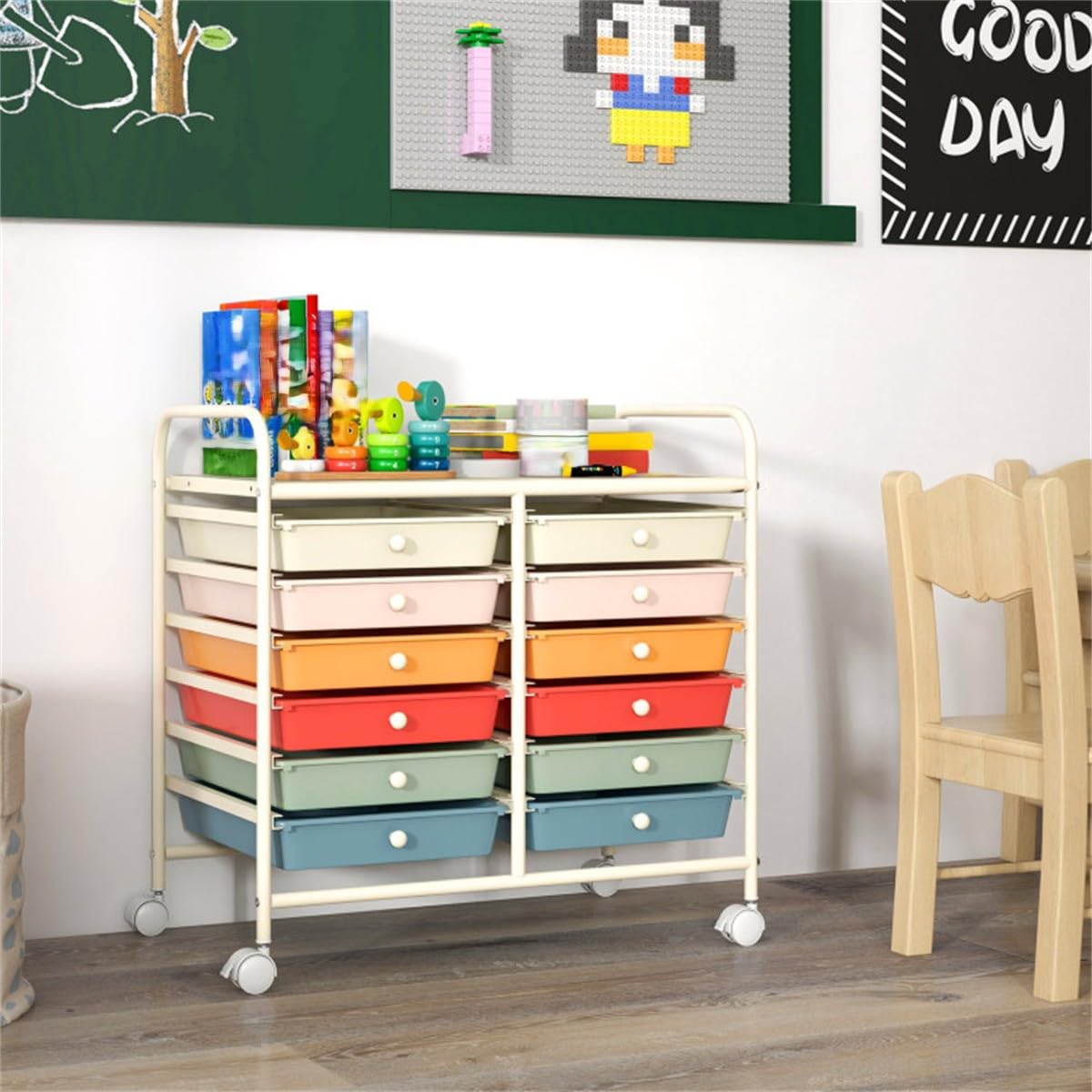 12 Drawer Rolling Storage Cart with Wheels X357438