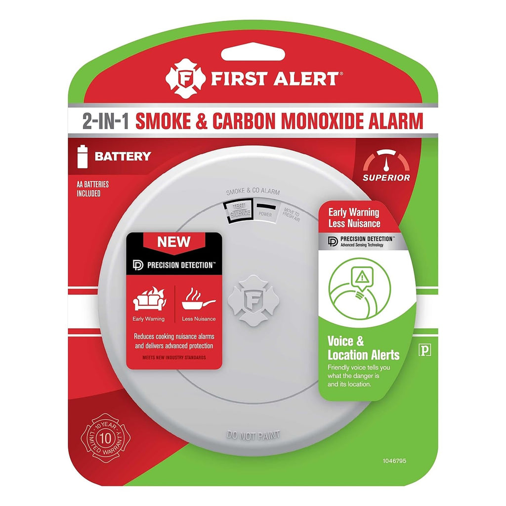 Battery-Powered Photoelectric Smoke and Carbon Monoxide Detector J1765