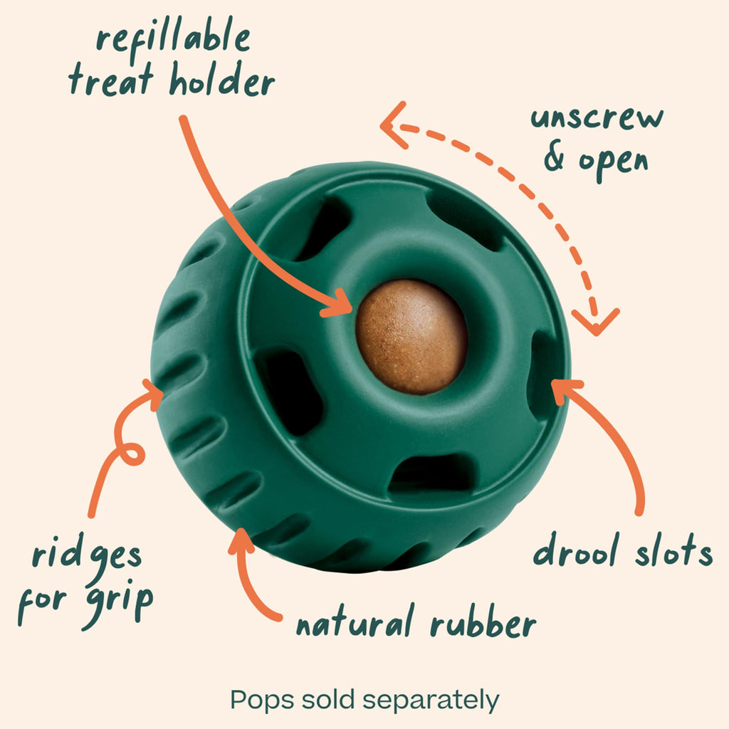 Interactive Dog Ball Toy 25-75 lbs Green R5582