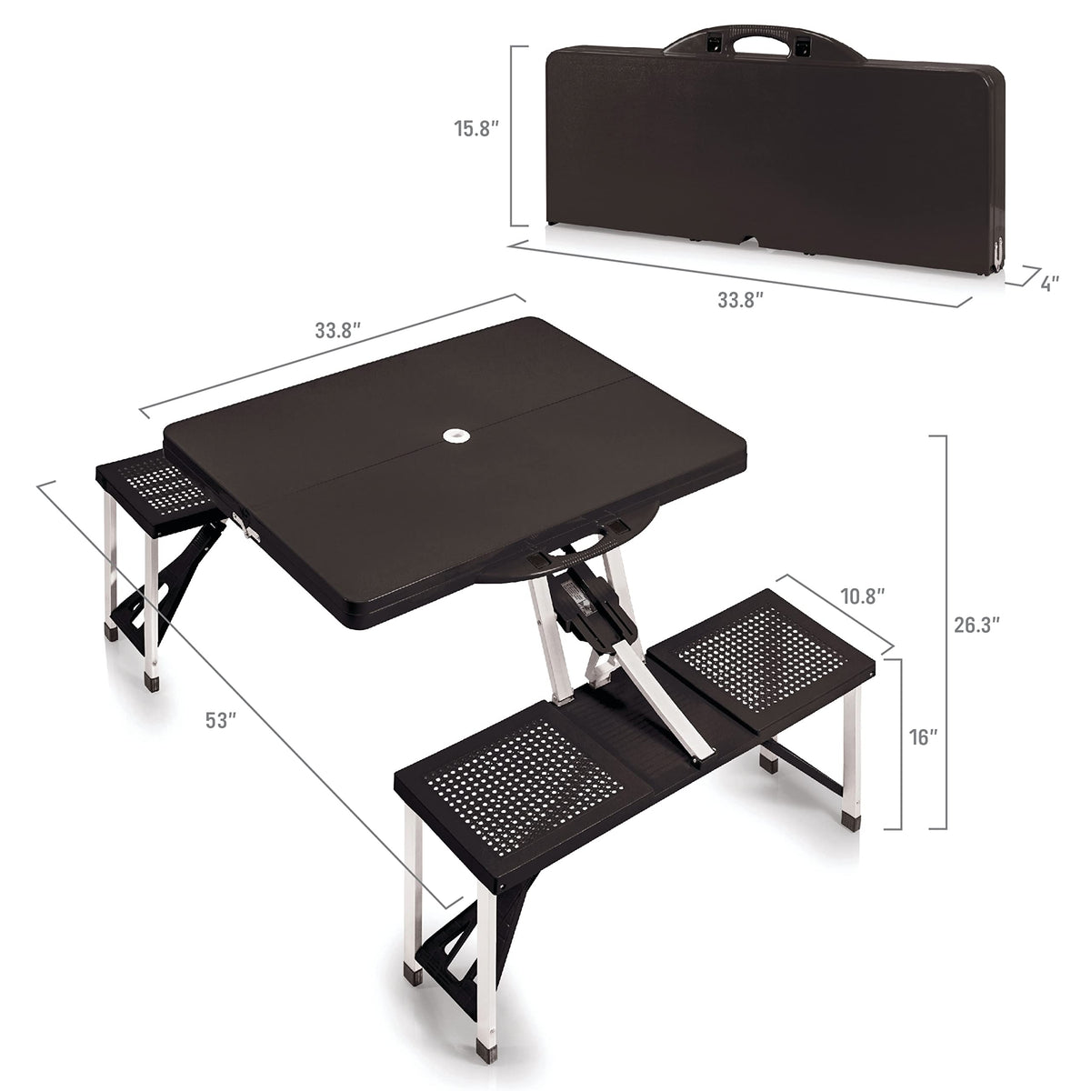 Portable Folding Picnic Table with Seats for 4 B635359
