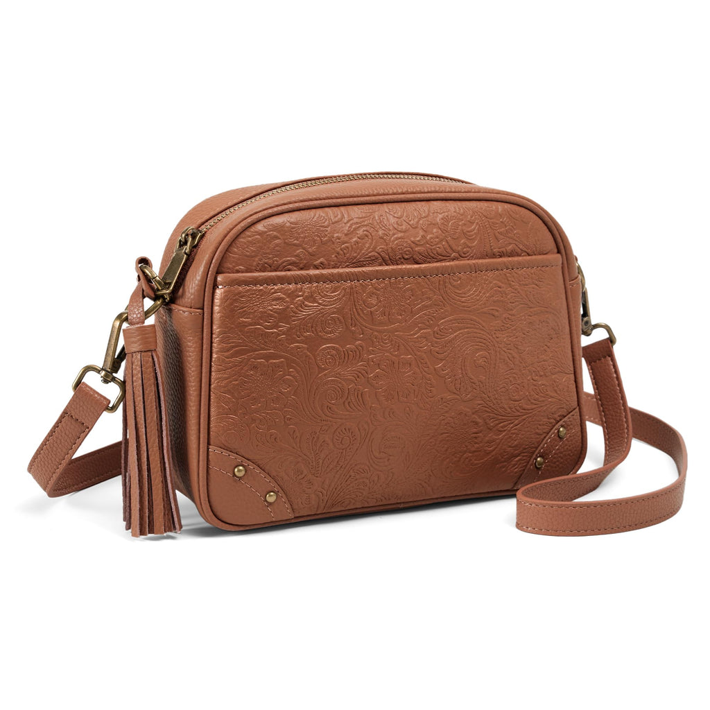 Anti-theft Genuine Leather Crossbody Bag with RFID Card Slots L44197