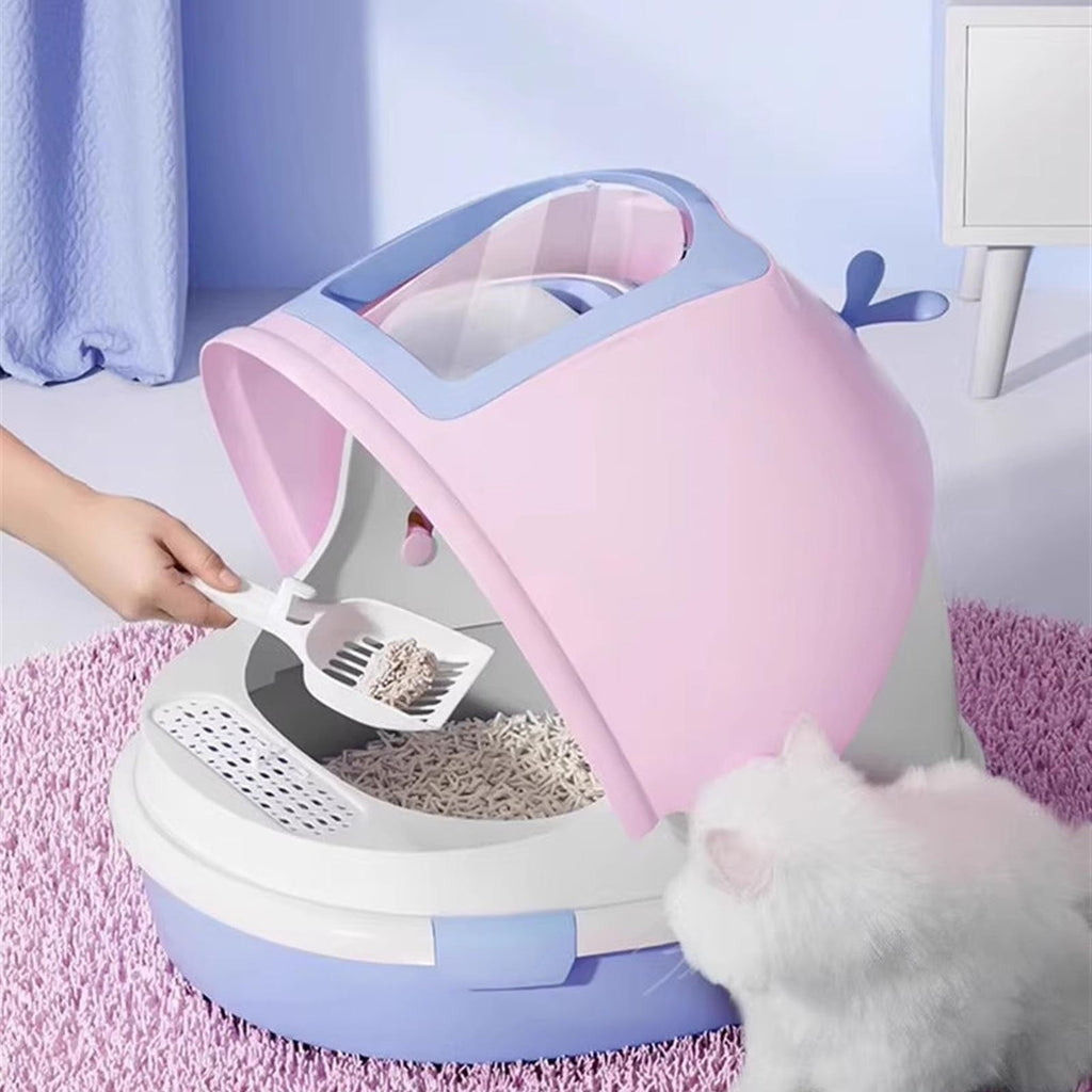 Covered Top Entry Cat Litter Box with Scoop R767