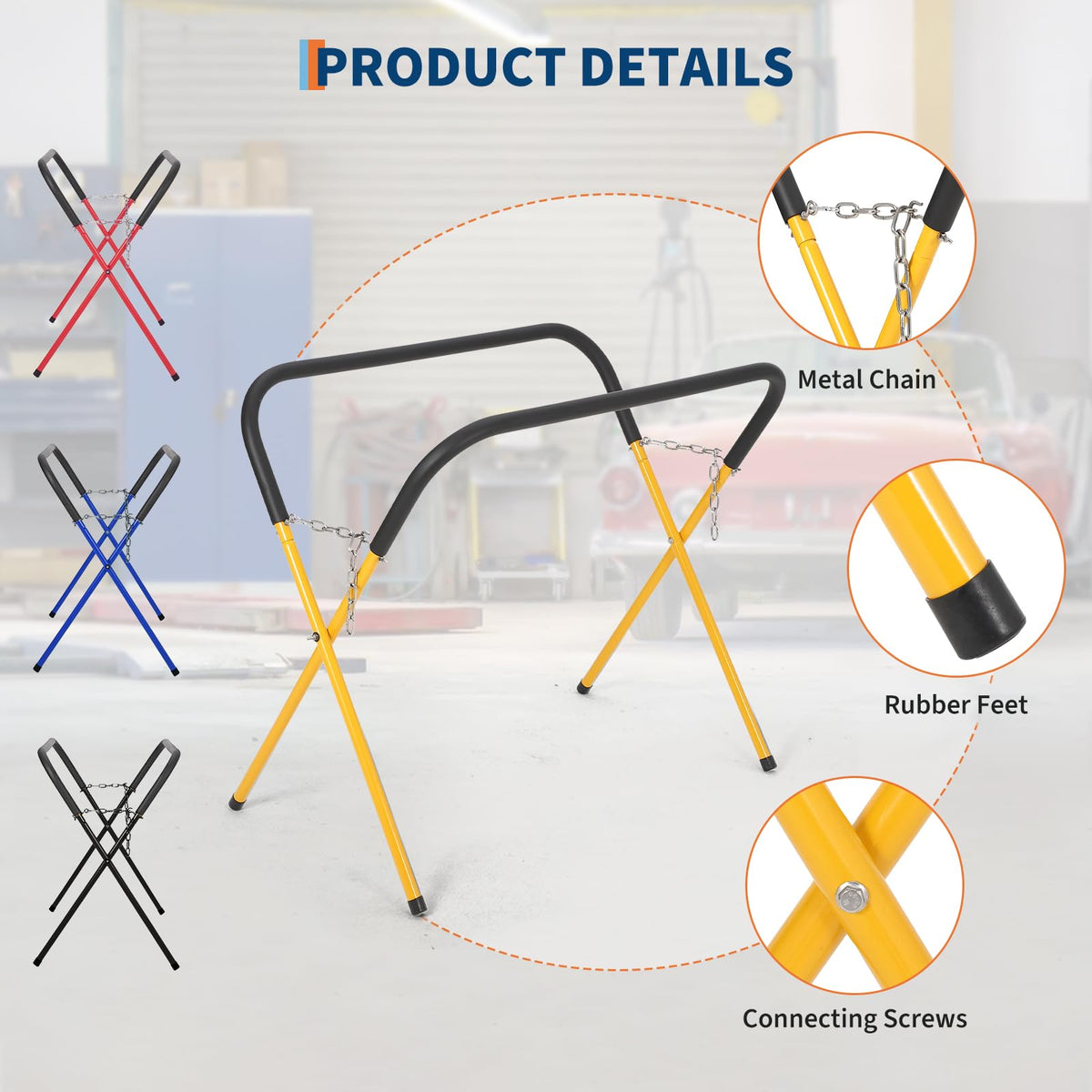 Heavy Duty Folding Work Stand, 500LB Capacity Portable Work Table X841373