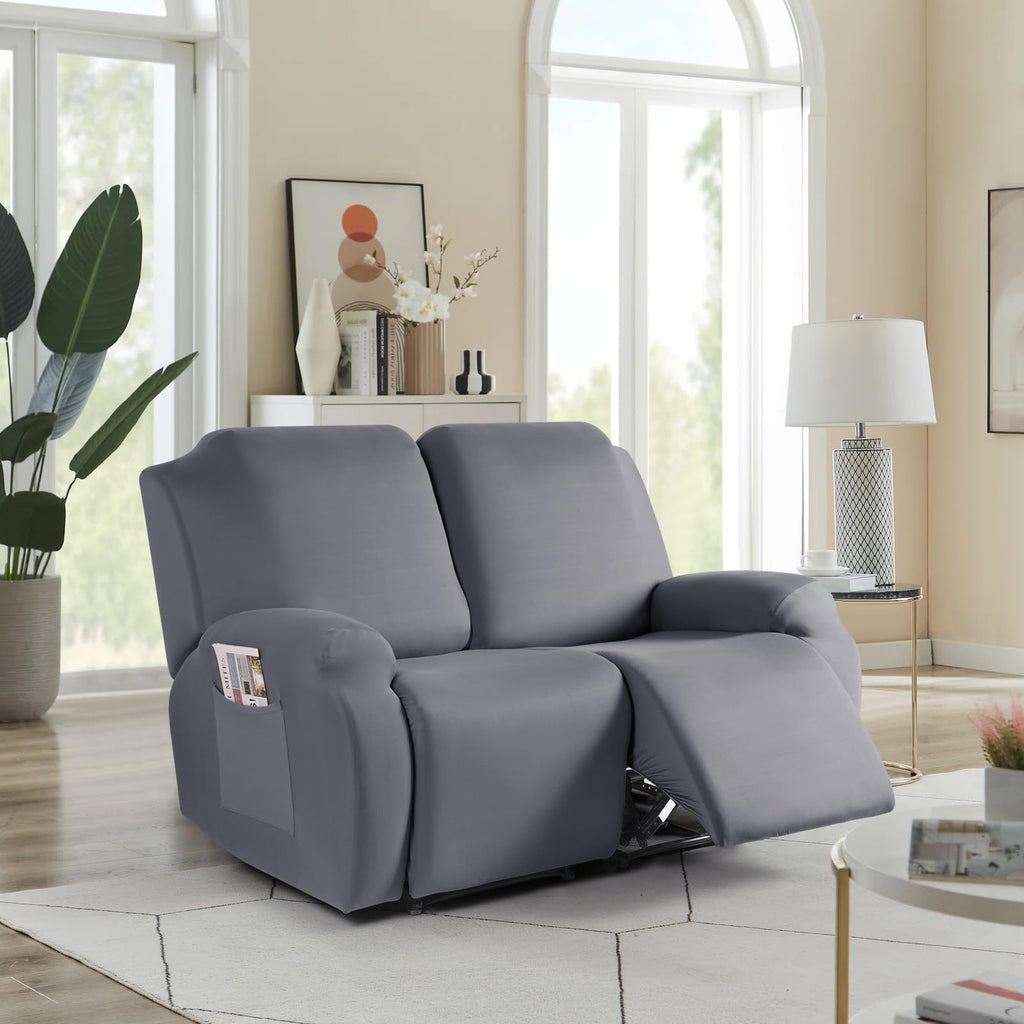 2 Piece Polyester Stretch Recliner Loveseat Slipcover B90502