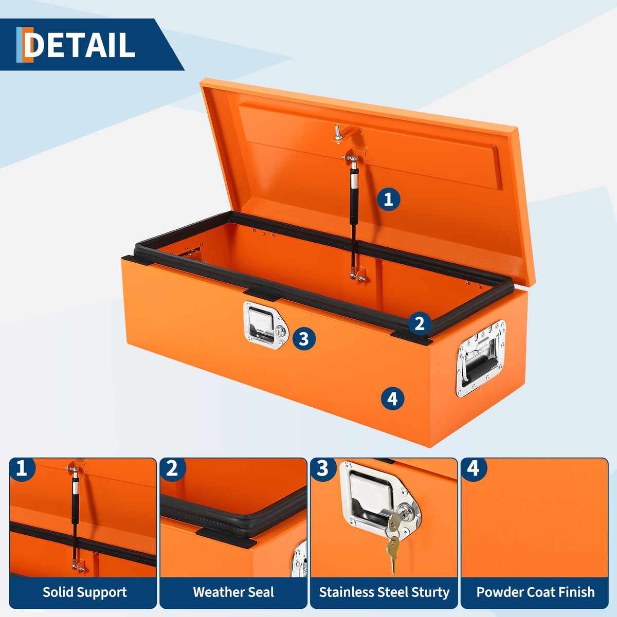 Heavy Duty Lockable Steel & Aluminum Truck Bed Tool Box D777