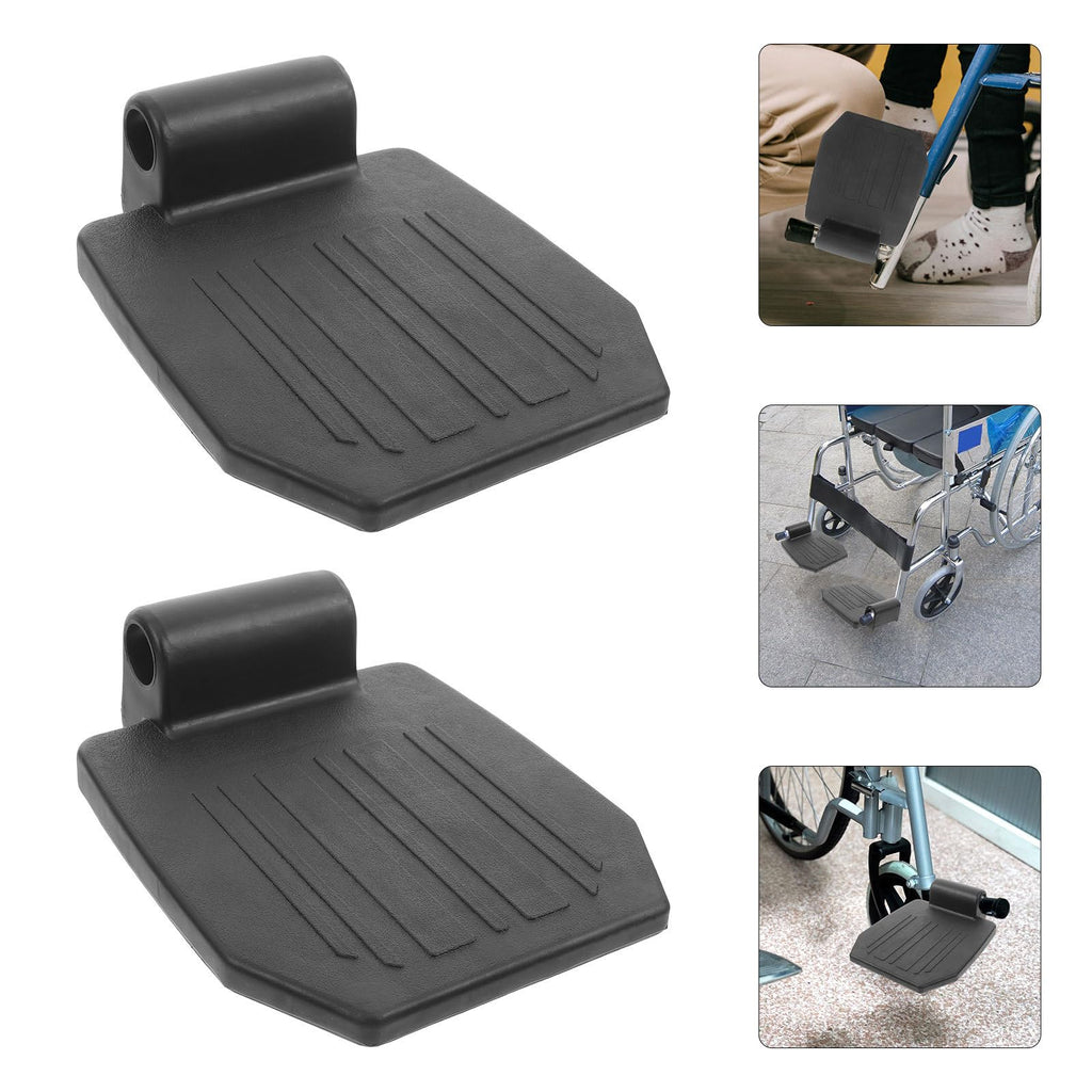 2pcs Heavy Duty Wheelchair Footrest Pedal Replacement Footplates with Leg Pads C7278