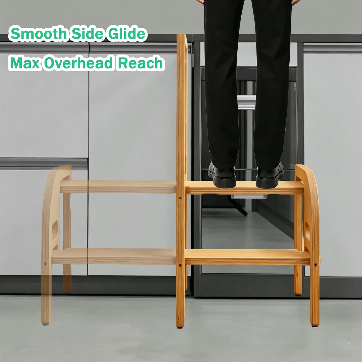 2 Step Foldable Wooden Ladder C284219